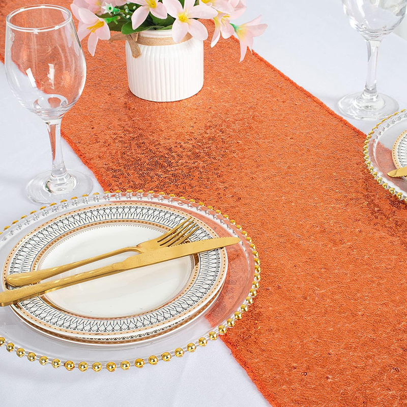 Orange Sequin Table Runner for - مراجعة Table Runner Sequin وسعره