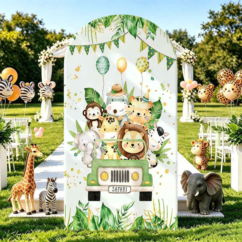 Jungle Safari Party Arch Backd - مراجعة Photo Booth Prop وسعره