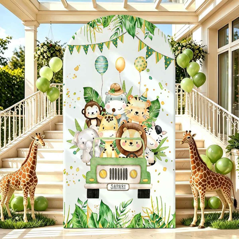 Jungle Safari Party Arch Backd - مراجعة Photo Booth Prop وسعره